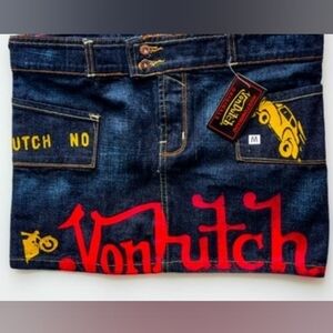 Von Dutch Men's Blue JeansVon Dutch "Kustommade" Denim Mini Skirt